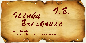 Ilinka Brešković vizit kartica
